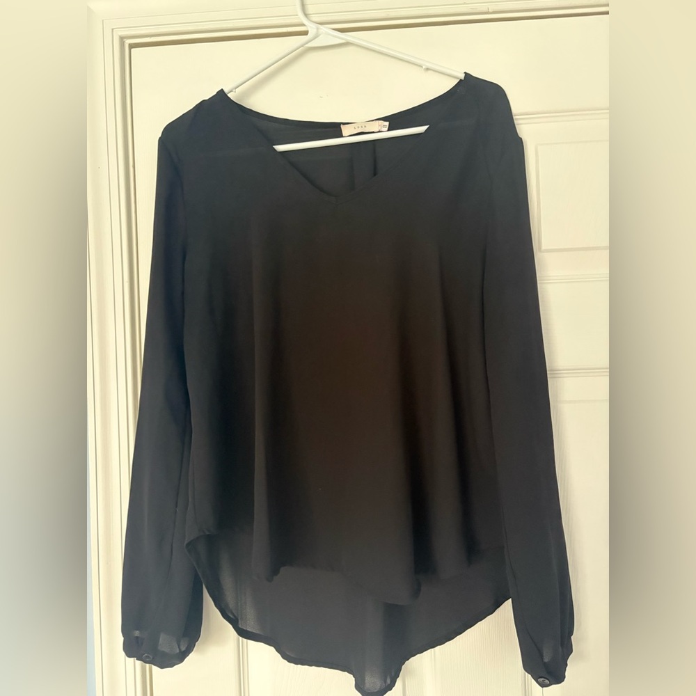Black Sheer Top | lush | size M